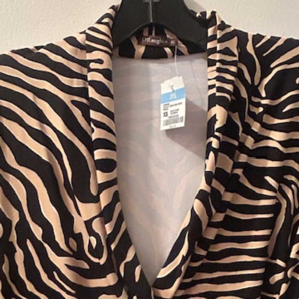 J. McLaughlin Black Sand Savannah Catalina Cloth Print Panama Wrap Dress NEW